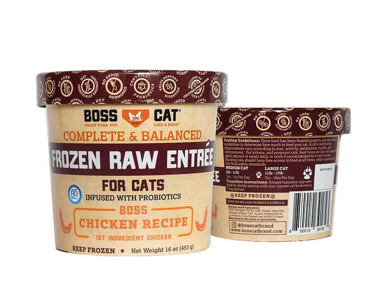 Boss Cat Adult Chicken, Frozen Raw Cat Food