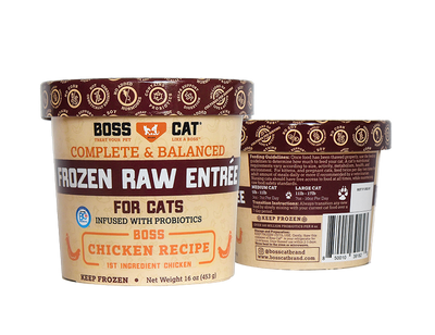 Boss Cat Adult Chicken, Frozen Raw Cat Food