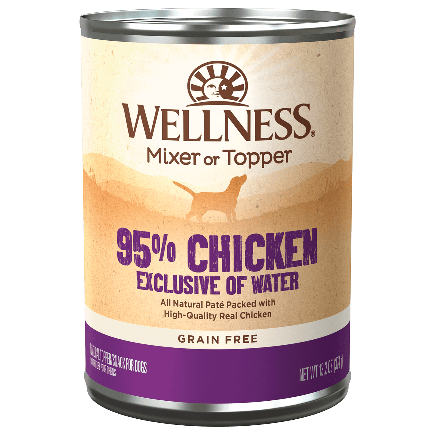 Wellness 95% Chicken Mixer or Topper, Wet Dog Food Topper, 13.2-oz Case fo 12