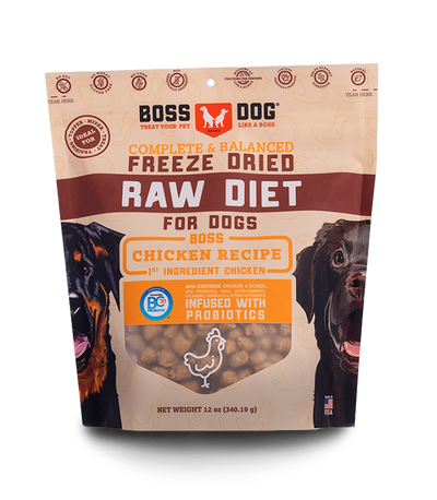 Boss Dog Adult Chicken, Freeze-Dried Dog Food, 12-oz Bag