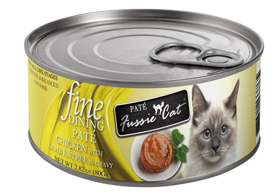 Fussie Cat Fine Dining Pate Chicken With Lamb Entrée In Gravy 2.82-oz, Wet Cat Food, Case Of 24