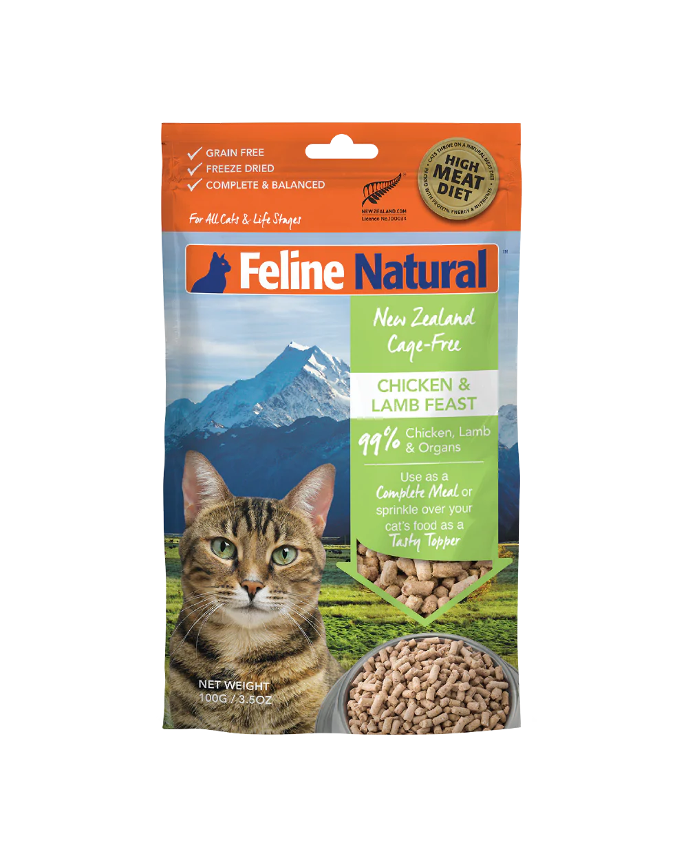 Feline Natural Chicken & Lamb Feast , Freeze-Dried Raw Cat Food
