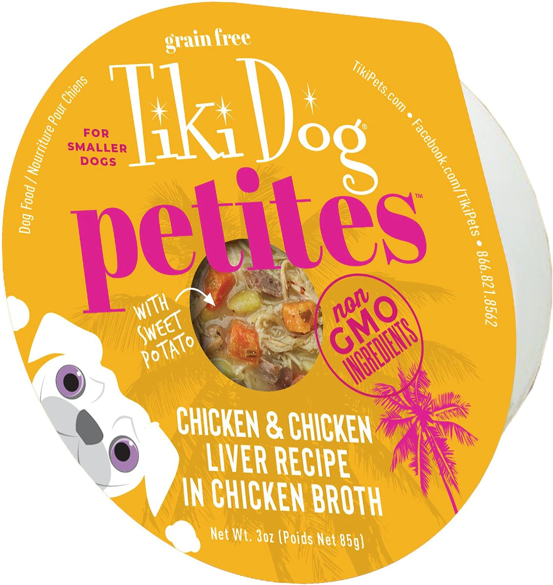 Tiki Dog Aloha Petites™ Grain-Free Chicken & Chicken Liver 3-oz, Wet Dog Food