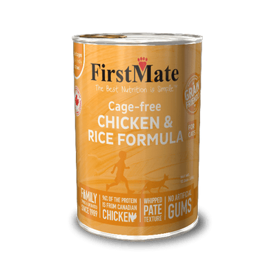 FirstMate Cage-free Chicken & Rice Wet Cat Food, Case of 12, 12.2-oz Cans