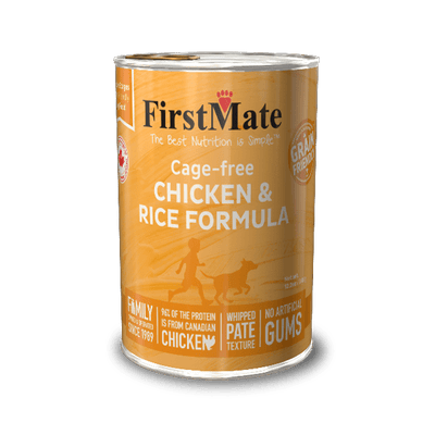 FirstMate Cage-free Chicken & Rice Wet Dog Food, Case of 12, 12.2-oz Cans