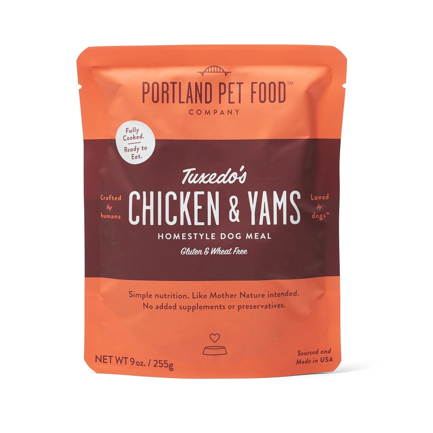 Portland Pet Food Company Tuxedo's Chicken & Yams Meal 9-Oz Pouch Wet Dog Food