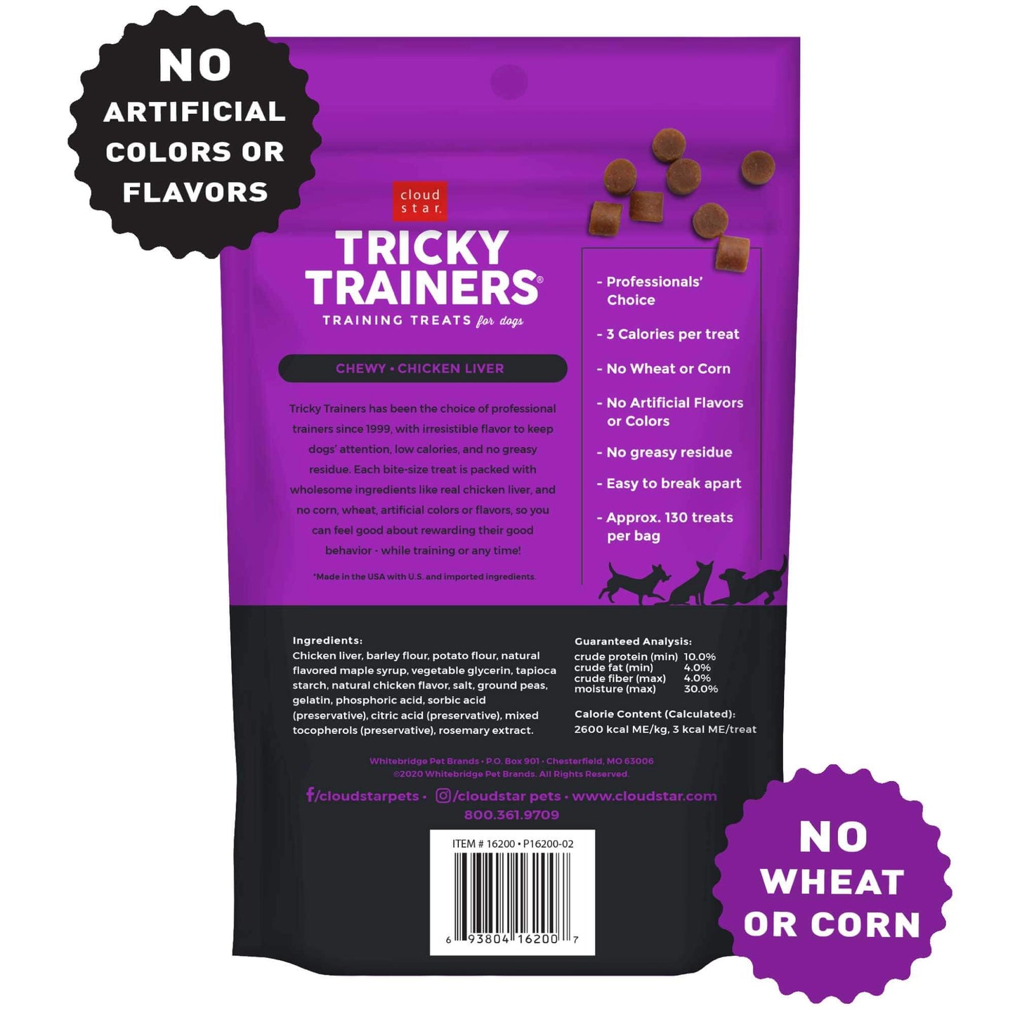 Cloud Star Tricky Trainers Chewy Chicken Liver, Dog Treat