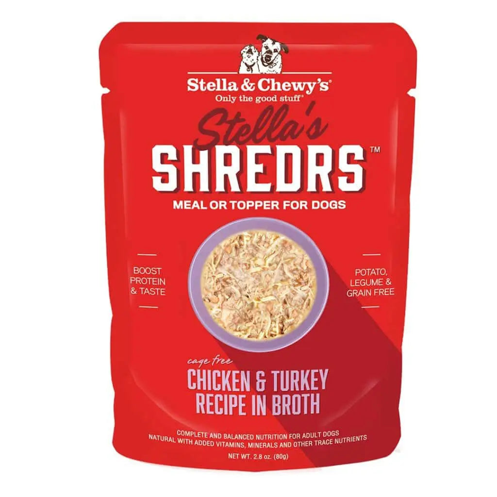 Stella and Chewy's Shredrs Cage-Free Chicken & Turkey Recipe 2-oz, Wet Dog Food