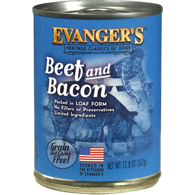 Evangers Heritage Classic Beef And Bacon In Loaf Form Wet Dog Food, Case Of 12