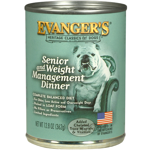 Evangers Heritage Classic Senior And Weight Management Dinner In Loaf Form Wet Dog Food, 12.8-oz, Case Of 12