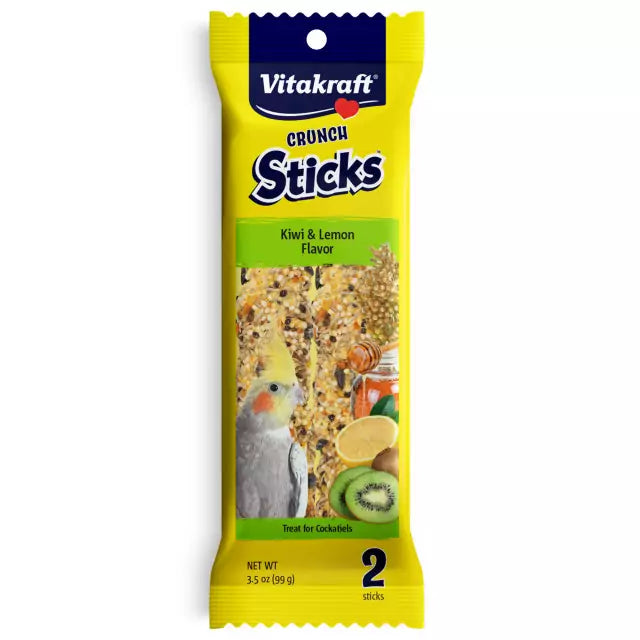 Vitakraft Crunch Cockatiel Sticks Kiwi & Lemon 3.5-oz, Bird Treat