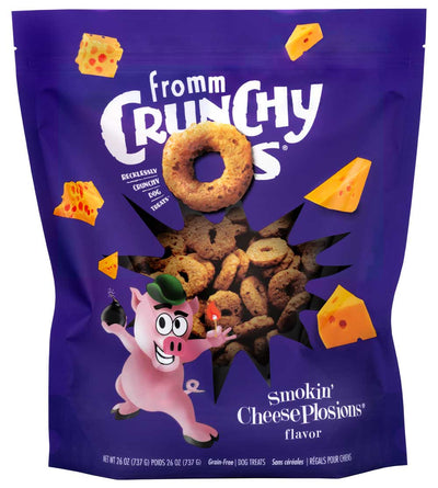 Fromm Crunchy O's Grain Free Smokin' Cheese Plosions Recipe Dog Treats