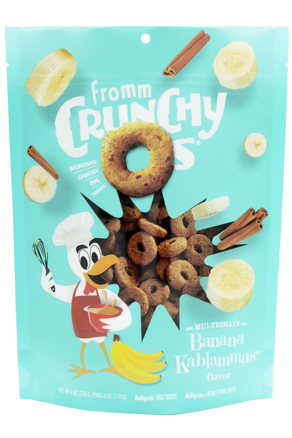 Fromm Crunchy O's Multigrain Banana Kablammas Recipe Dog Treats, 6-oz Bag