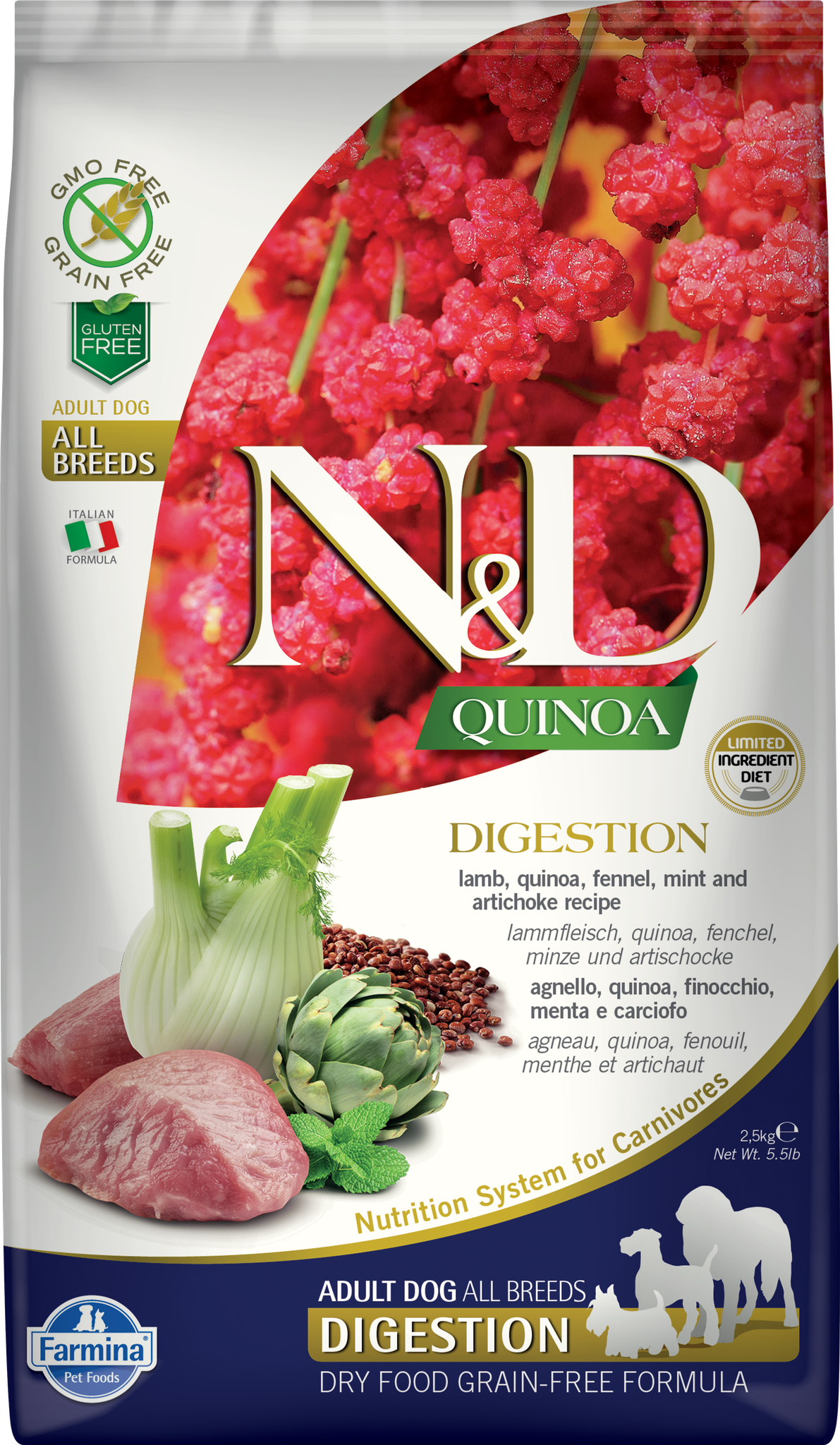 Farmina N&D Quinoa Digestion Lamb, Dry Dog Food