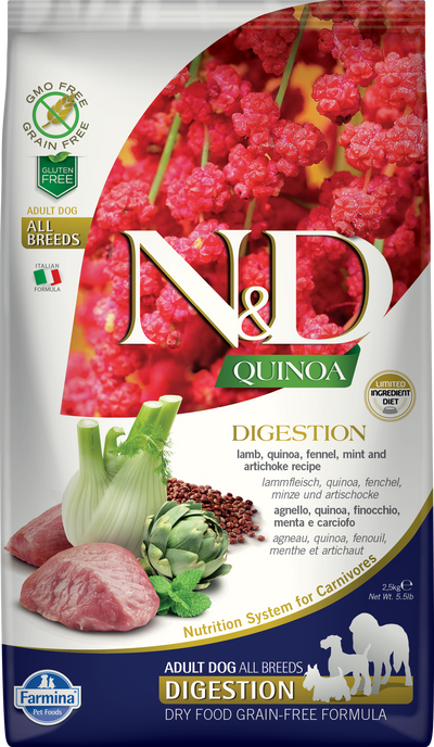 Farmina N&D Quinoa Digestion Lamb 5.5-lb, Dry Dog Food