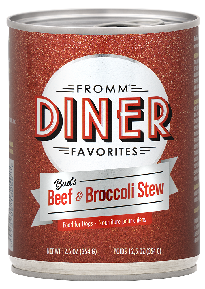 Fromm Diner Classics Bud's Beef & Broccoli Stew 12.5-oz, Wet Dog Food, Case Of 12