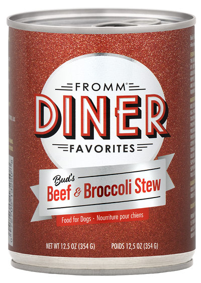 Fromm Diner Classics Bud's Beef & Broccoli Stew 12.5-oz, Wet Dog Food, Case Of 12