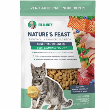 Dr. Marty Nature's Feast Essential Wellness Beef, Salmon, & Poultry Recipe, Freeze-Dried Raw Cat Food