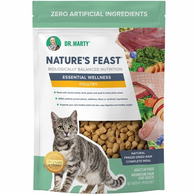 Dr. Marty Nature's Feast Essential Wellness Poultry Recipe, Freeze-Dried Raw Cat Food