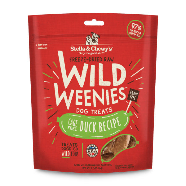 Stella & Chewy's Treats for Dogs Duck Wild Weenies, 3.25-oz Bag