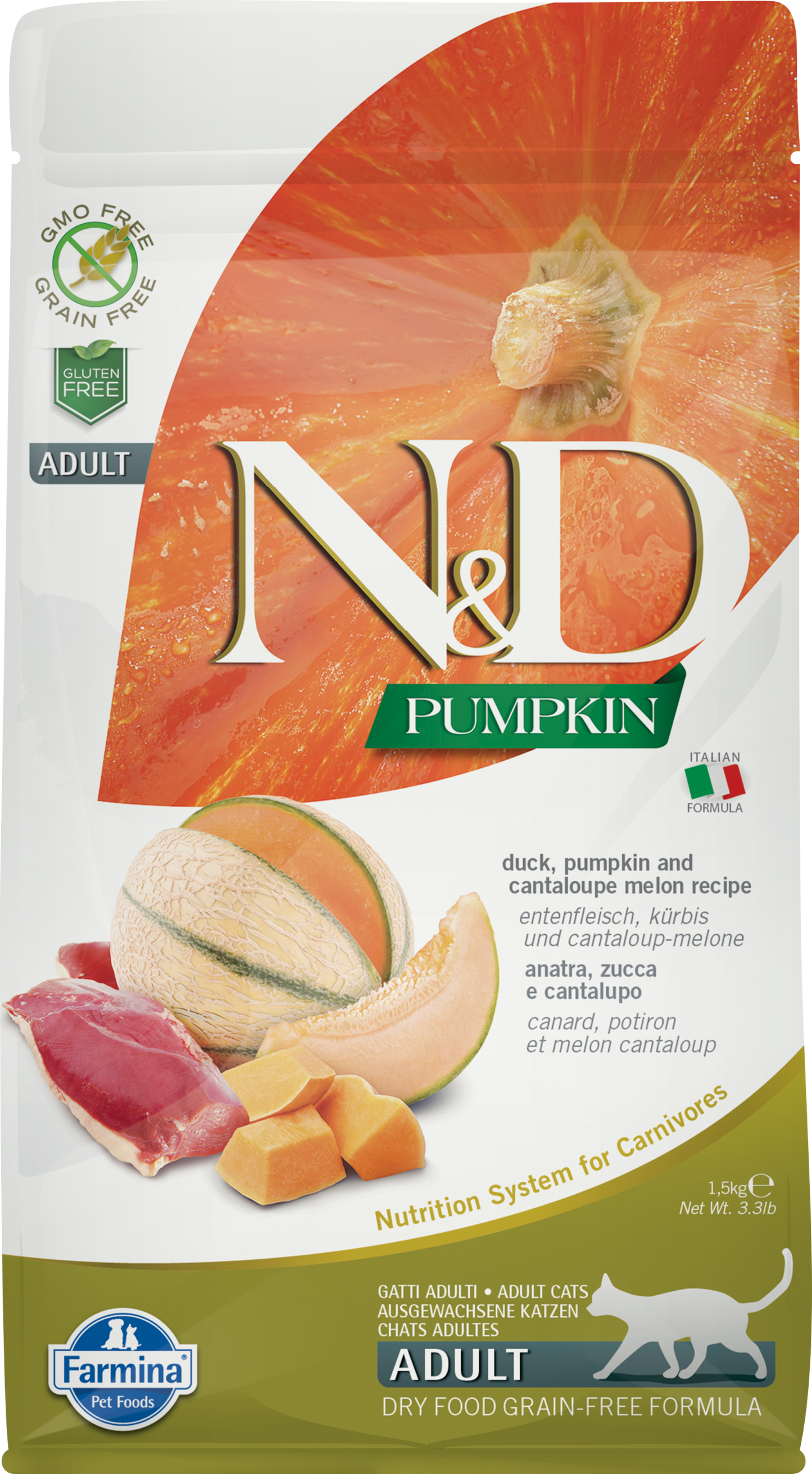Dry cat deals food with pumpkin