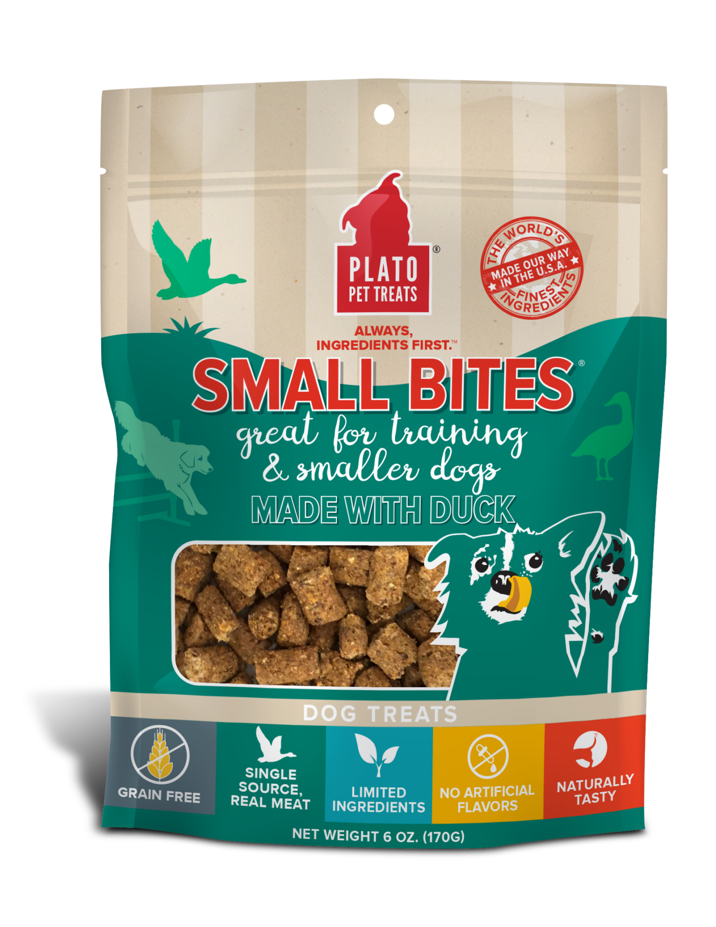 Plato Small Bites Meaty Morsel Dog Treats, Duck Recipe