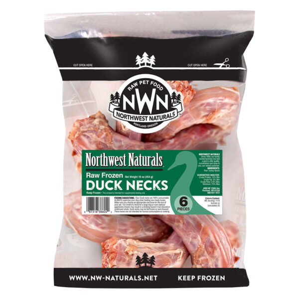 Northwest Naturals Frozen Raw Duck Necks, Pet Chew
