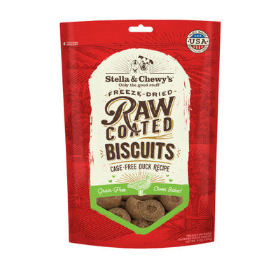 Stella & Chewy's Treats for Dogs - Duck Raw Coated Biscuits, 9-oz Bag