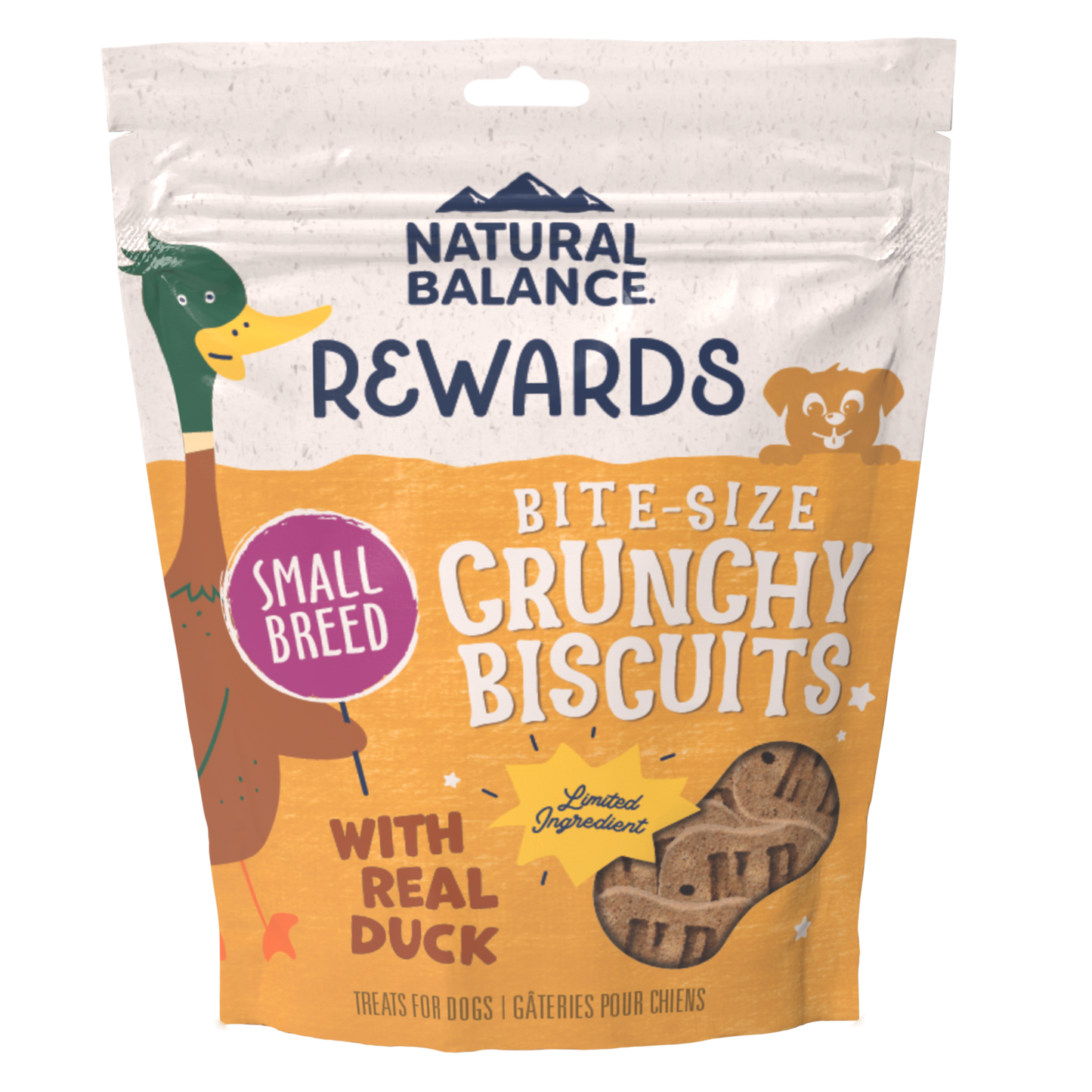 Natural Balance Limited Ingredient Crunchy Biscuits Small Breed Potato And Duck Recipe Dog Treat, 8-oz Bag