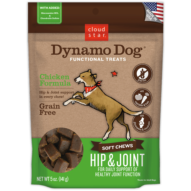 Cloud Star Dynamo Dog Functional Soft Chews Hip & Joint Chicken Recipe 14-oz, Dog Treat