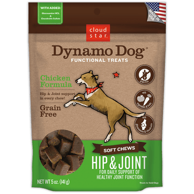 Cloud Star Dynamo Dog Functional Soft Chews Hip & Joint Chicken Recipe 14-oz, Dog Treat