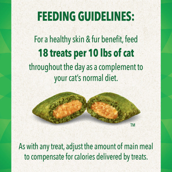 Feline Greenies Smartbites Skin & Fur Crunchy and Soft Natural Cat Treats Salmon Recipe, 2.1-oz Bag
