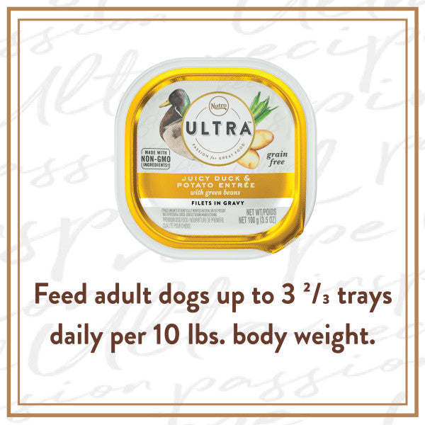 Nutro Ultra Grain Free Adult Soft Wet Dog Food Filets in Gravy Juicy Duck & Potato Entrée With Green Beans, 3.5-oz Case of 24