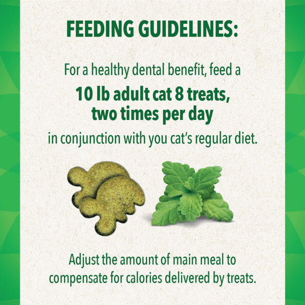FELINE GREENIES Adult Natural Dental Care Cat Treats, Catnip Recipe