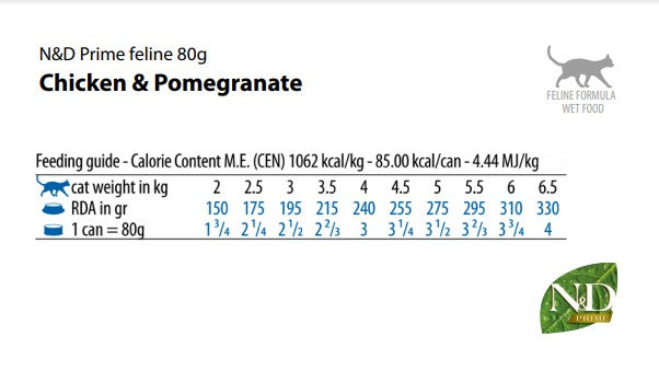 Farmina N&D Prime Cat Chicken & Pomegranate Recipe, Wet Cat Food, 2.5oz Case of 24