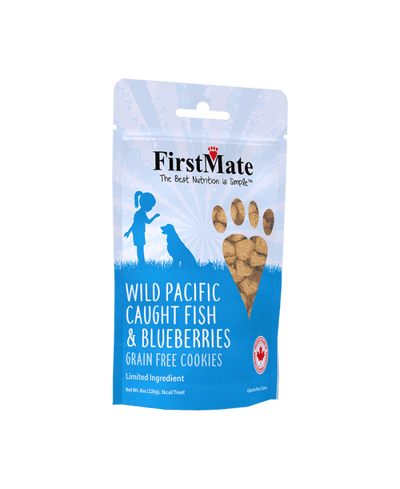 FirstMate Wild Pacific Caught Fish & Blueberries Dog Treats, 8-oz Bag