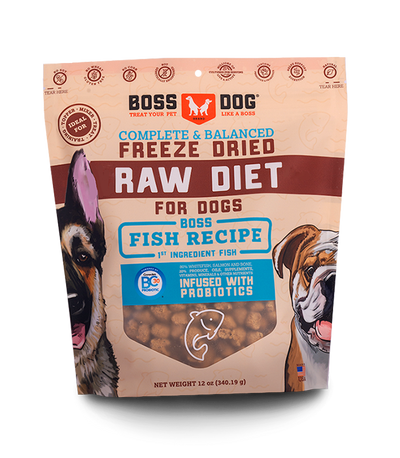 Boss Dog Adult Fish, Freeze-Dried Dog Food, 12-oz Bag