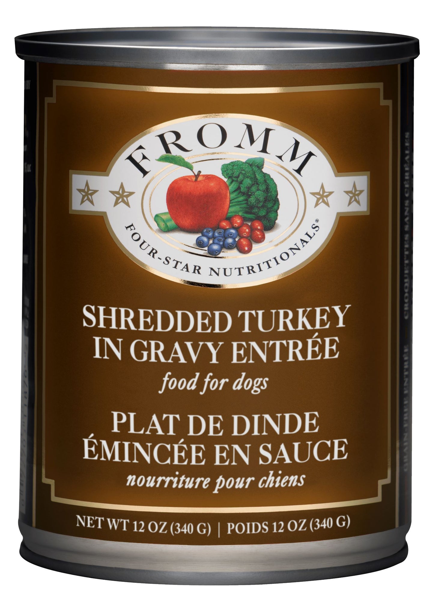 Fromm Four-Star Nutritionals® Shredded Turkey in Gravy Entrée, Wet Dog Food, 12-oz Case of 12