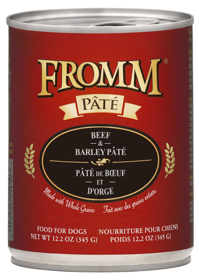 Fromm Beef & Barley Pâté, Wet Dog Food, 12.2-oz Case of 12