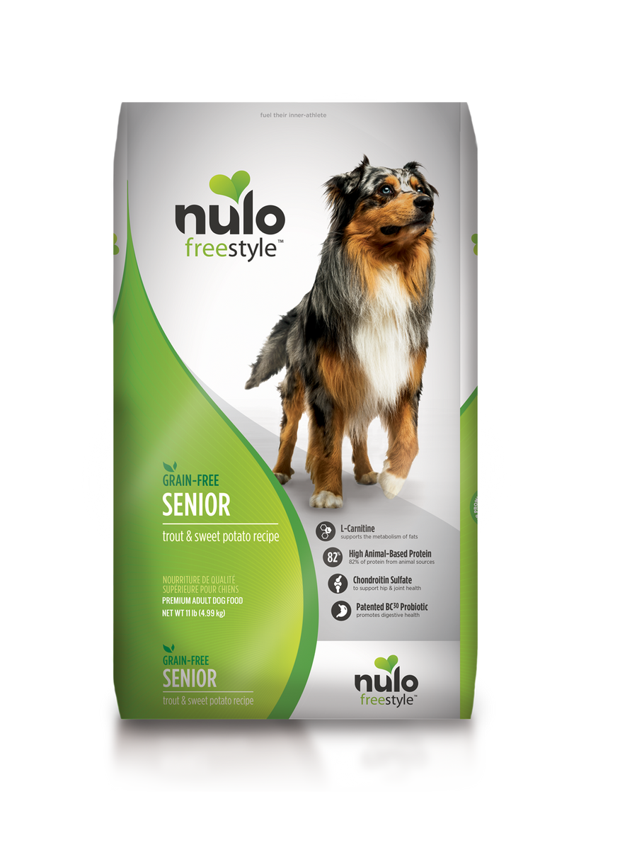 Nulo Freestyle High Meat Kibble Senior Trout and Sweet Potato Recipe, Dry Dog Food