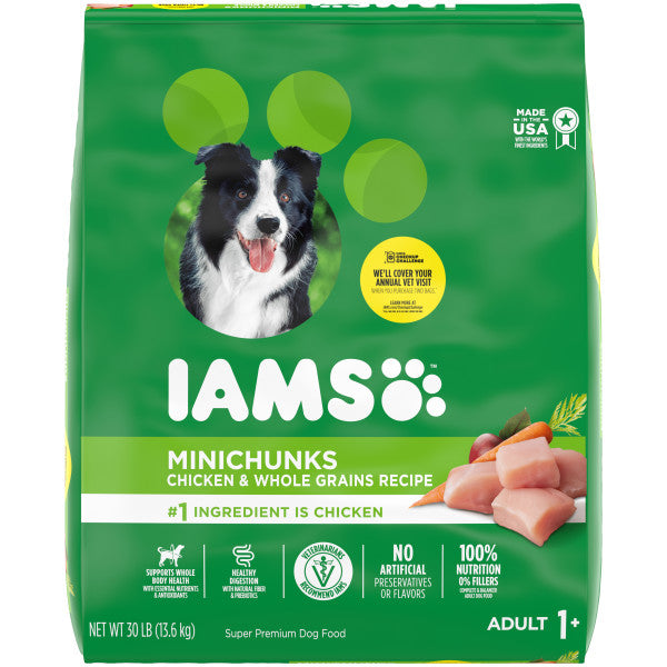IAMS Adult Minichunks Small Kibble High Protein Dry Dog Food with Real Chicken