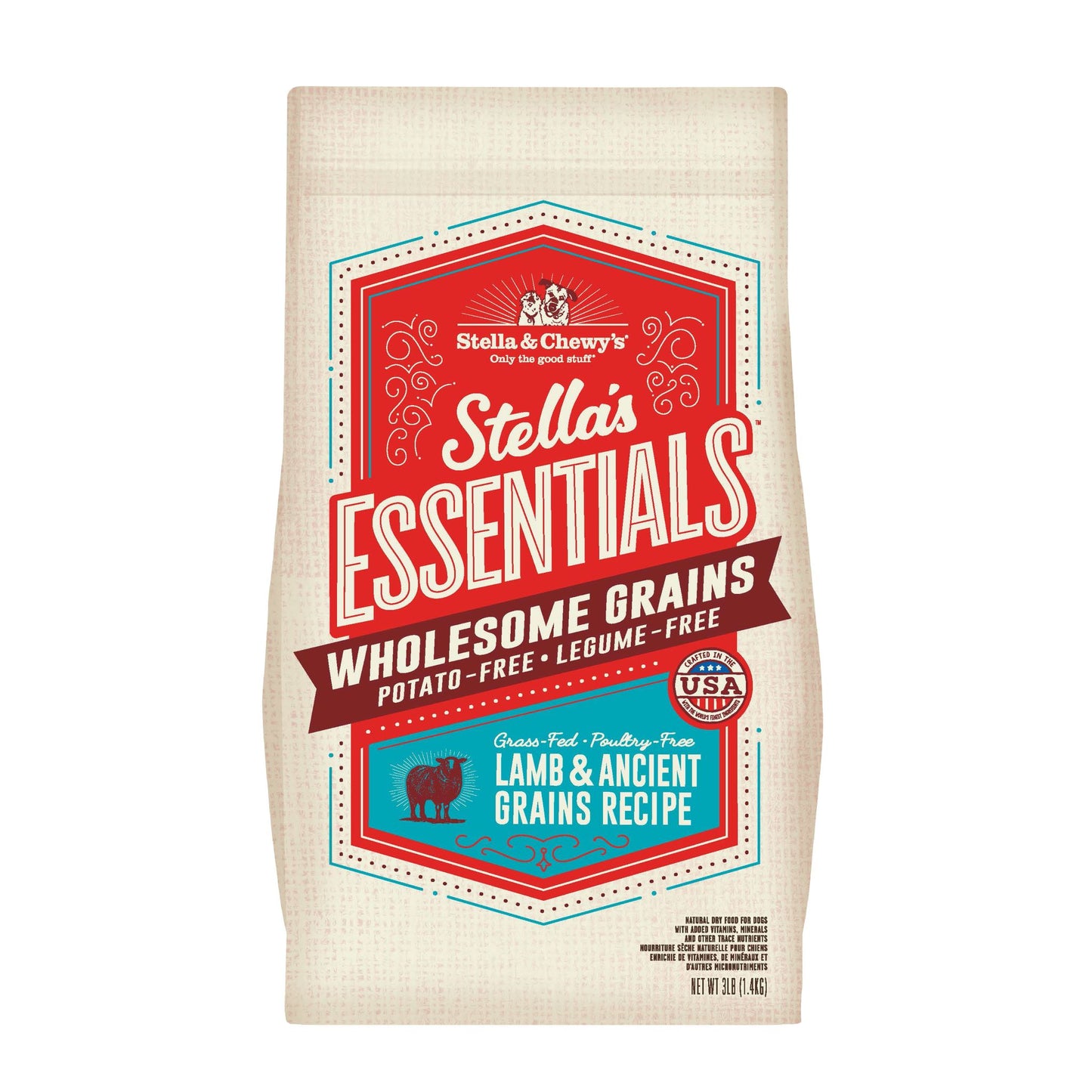 Stella's Essentials - Grass-Fed Lamb Recipe with Ancient Grains, Dry Dog Food