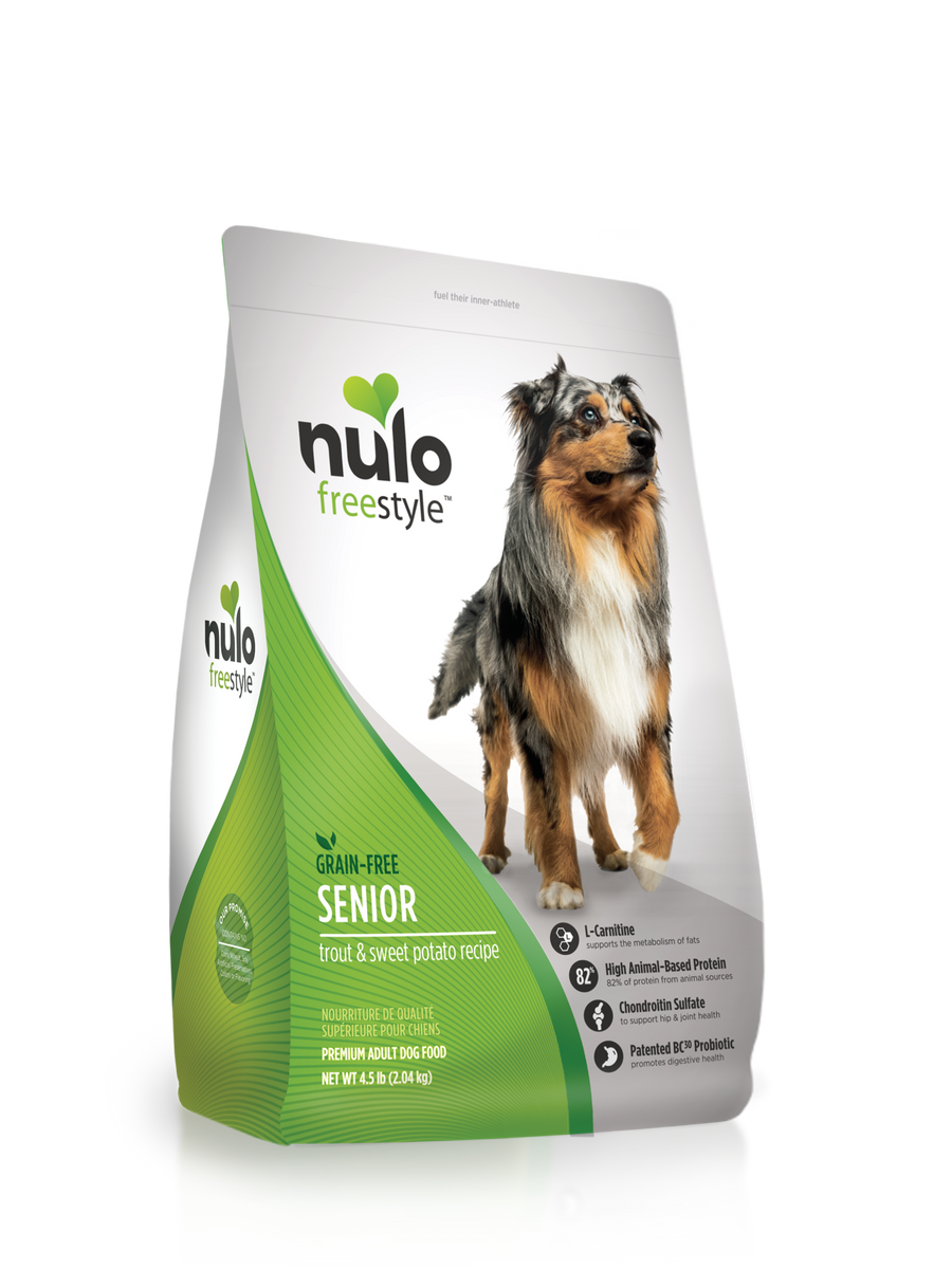 Nulo Freestyle High Meat Kibble Senior Trout and Sweet Potato Recipe, Dry Dog Food