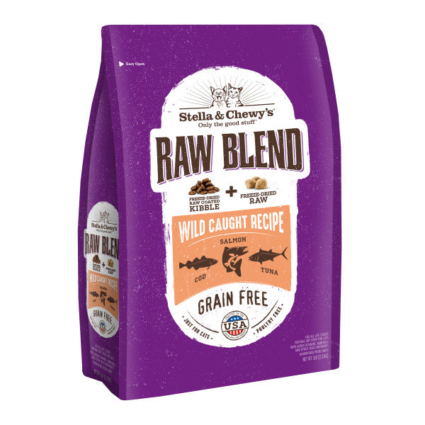 Stella & Chewy's Baked Kibble for Cats - Raw Blend Wild-Caught Dry Cat Food, 5-lb Bag