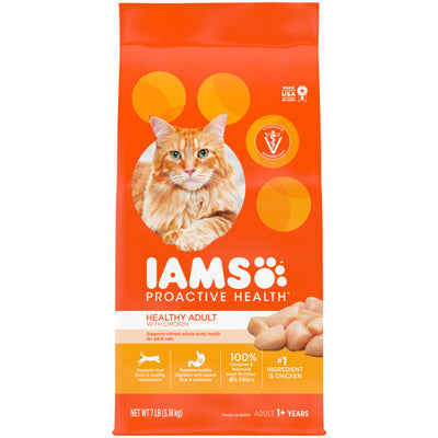 IAMS Proactive Health Adult Healthy Dry Cat Food with Chicken Cat Kibble, 7-lb Bag