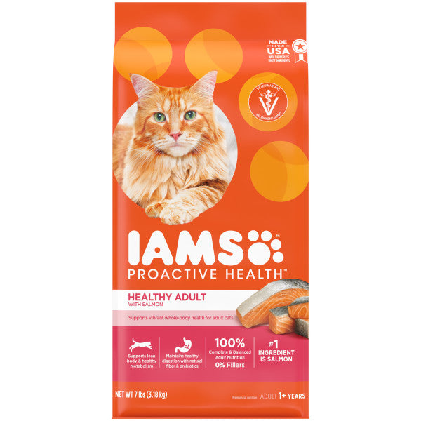IAMS Proactive Health Adult Healthy Dry Cat Food with Salmon Cat Kibble, 7-lb Bag