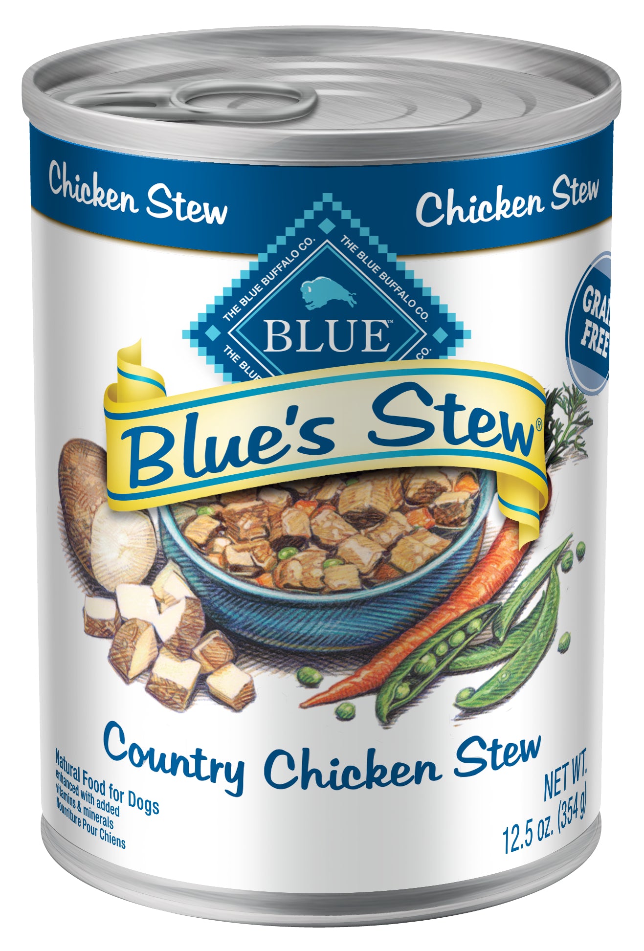 Blue Buffalo Blue's Stew Natural Adult Wet Dog Food, Chicken Stew 12.5-oz, Case of 12