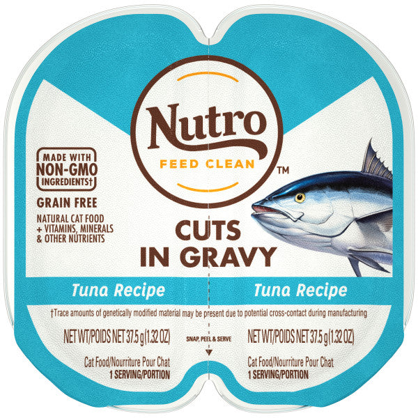 Nutro Grain Free Natural Wet Cat Food Cuts in Gravy Tuna Recipe, 2.64-oz Case of 24