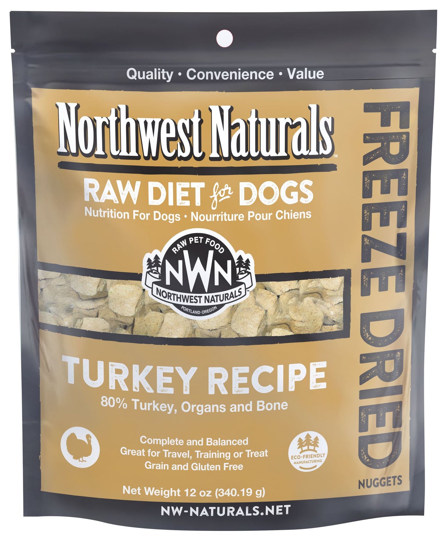 Northwest Naturals Turkey Recipe, Freeze-Dried Raw Dog Food