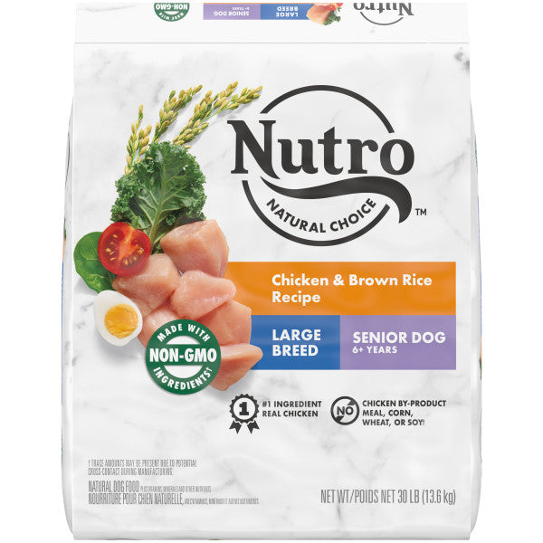 NUTRO NATURAL CHOICE Large Breed Senior Dry Dog Food, Chicken & Brown Rice Recipe, 30-lb Bag